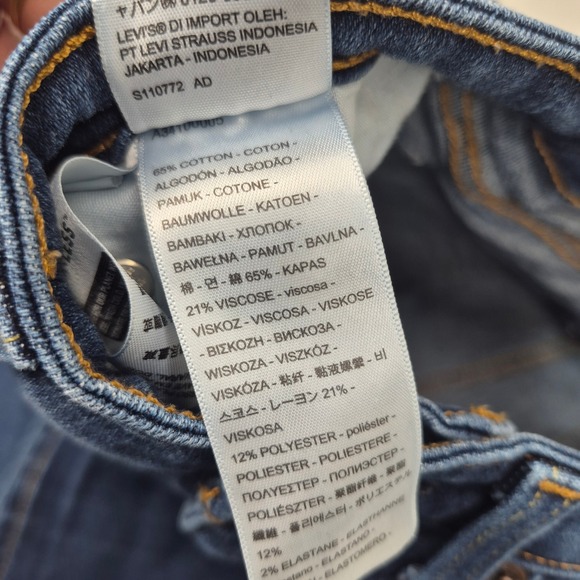 Levis 726 High Rise Flare Jeans Women 30 Dark Wash Blue Denim A3410-0005 Stretch - Picture 9 of 12